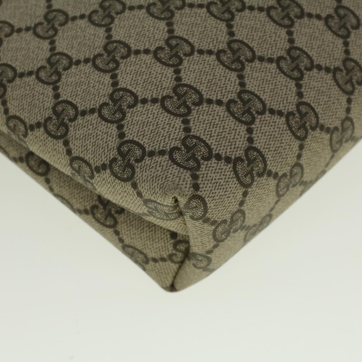 GUCCI GG Canvas Clutch Bag PVC Leather Beige 001 19 5493 Auth 58158