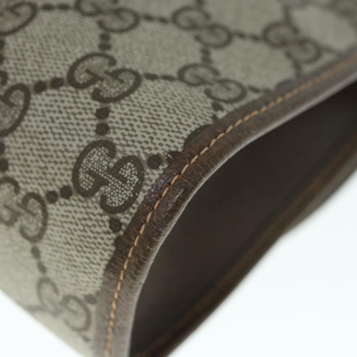 GUCCI Gg Canvas Web Sherry Line Clutch Bag Pvc Beige Red Green Auth 59987