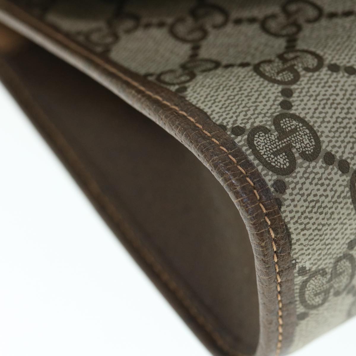 GUCCI Gg Canvas Web Sherry Line Clutch Bag Pvc Beige Red Green Auth 59987