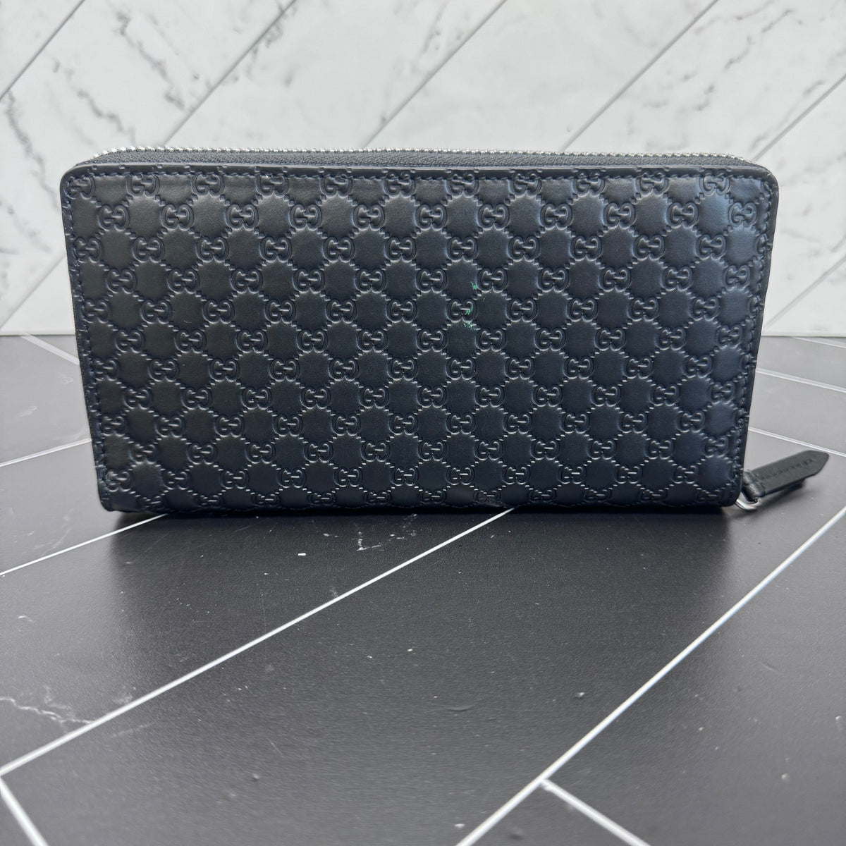 BRAND NEW- Gucci Black Micro Guccisima Zippy Wallet