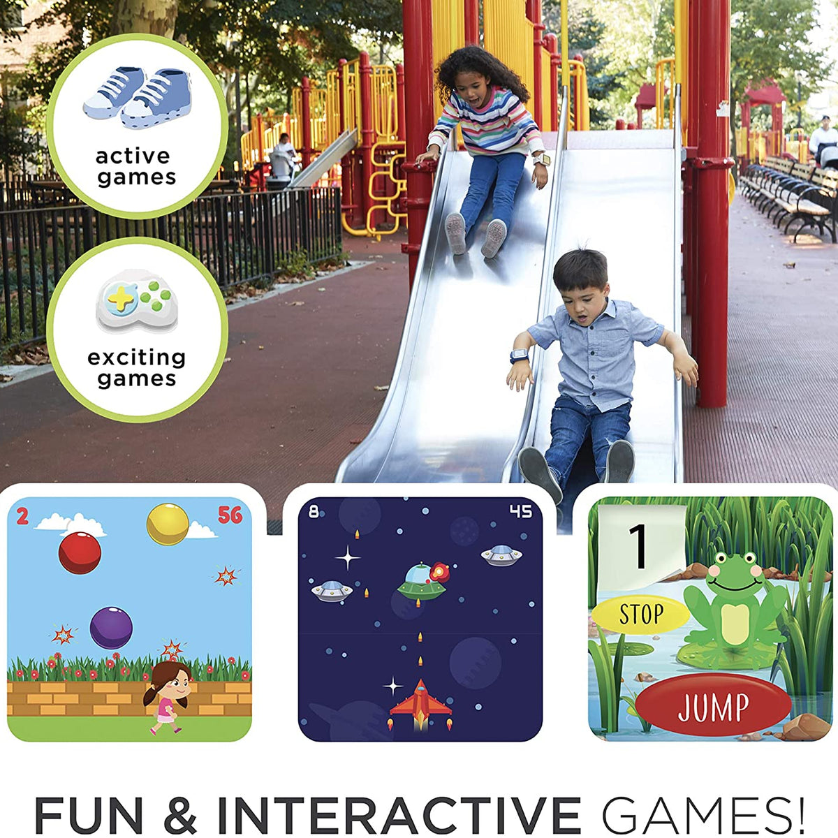 PlayZoom 2 Kids Smartwatch & Earbuds Set: Soccer Print