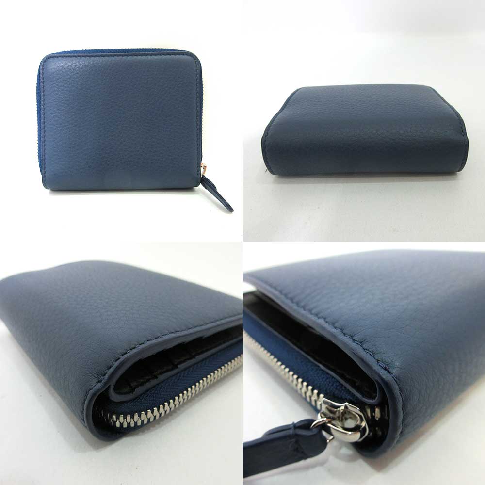 balenciaga Leather Mini Wallet Blue