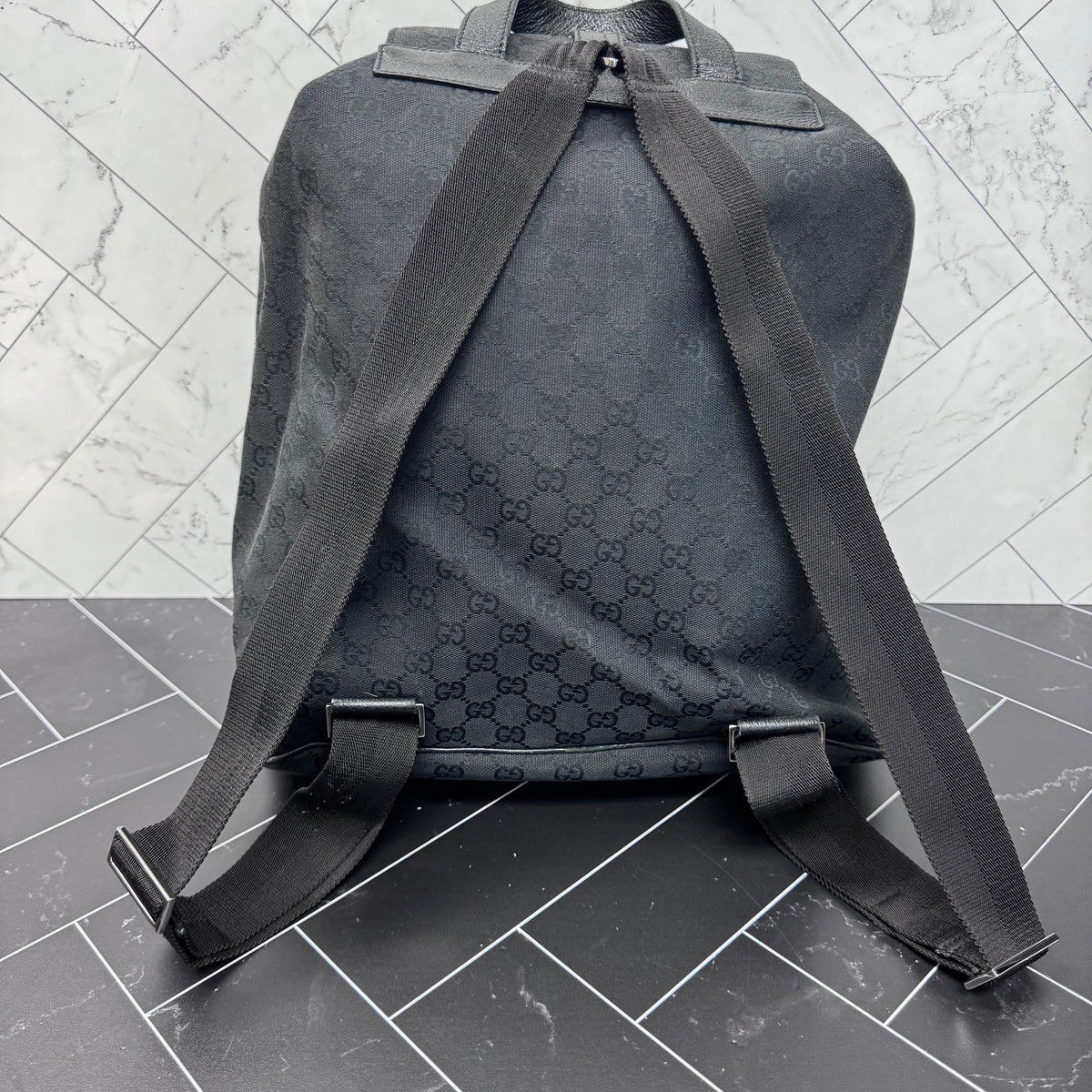 Gucci Black Canvas Backpack