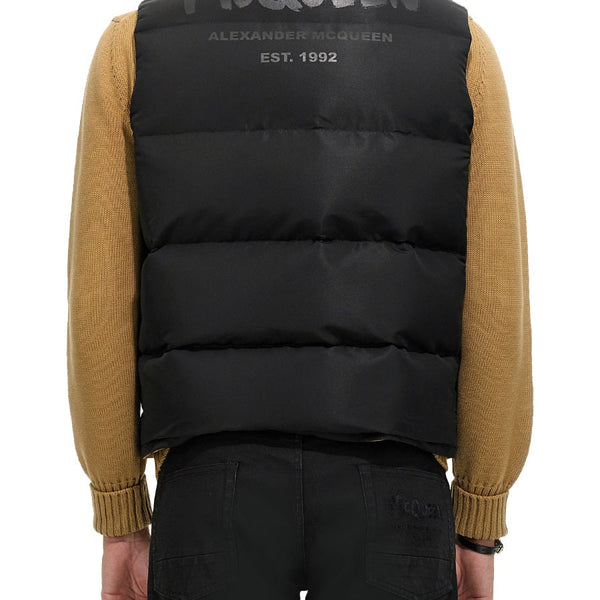Alexander Mcqueen Men Graffiti Logo Print Down Vest