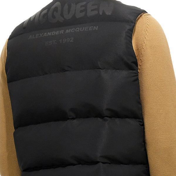 Alexander Mcqueen Men Graffiti Logo Print Down Vest