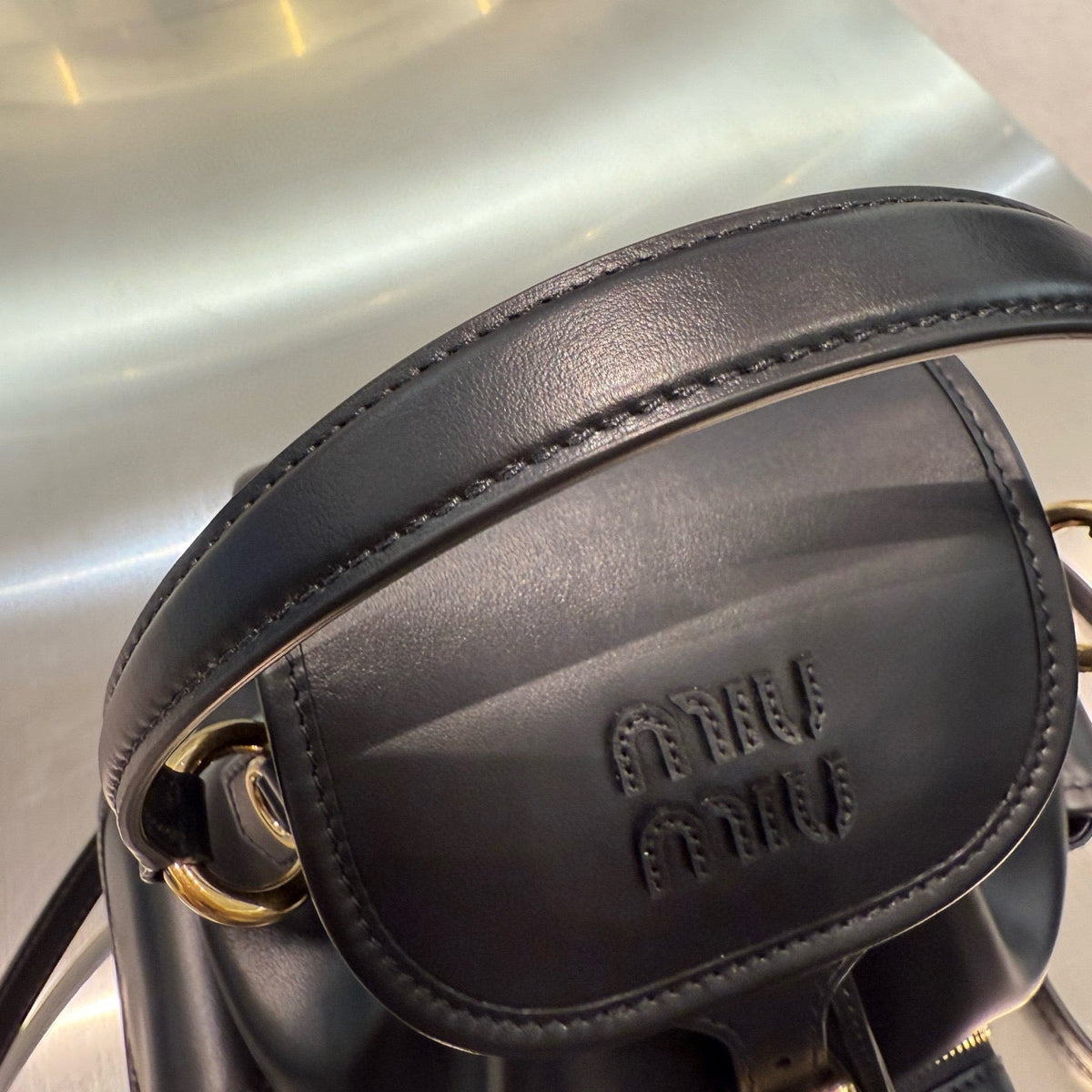 MIU M LEATHER BACKPACK
