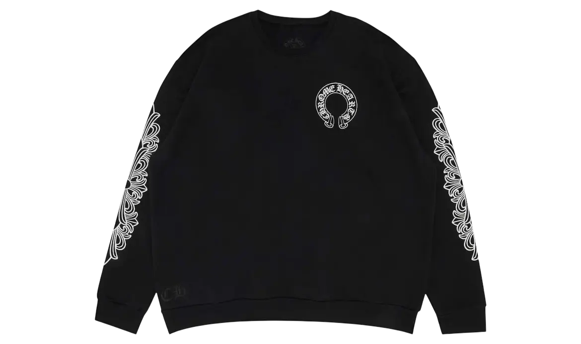 Chrome Hearts Floral Horseshoe Long Sleeve T-Shirt