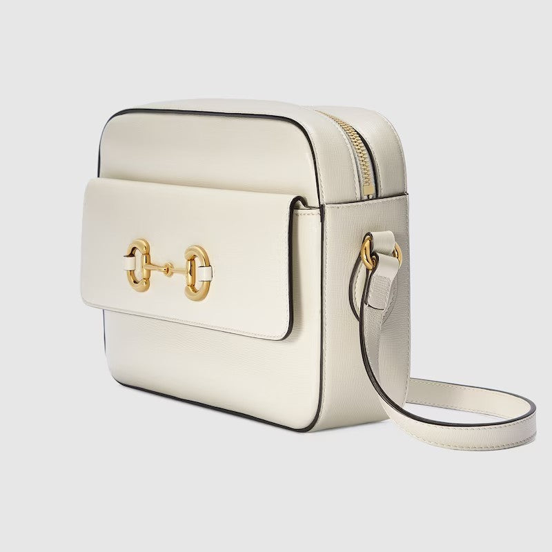 Gucci Horsebit 1955 Small Shoulder Bag - White