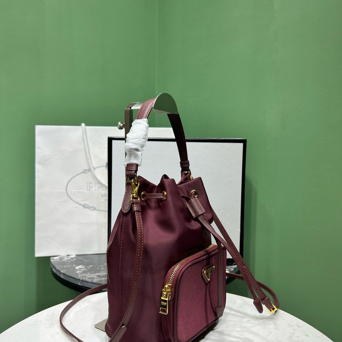 PD DUET RE-NYLON BUCKET BAG