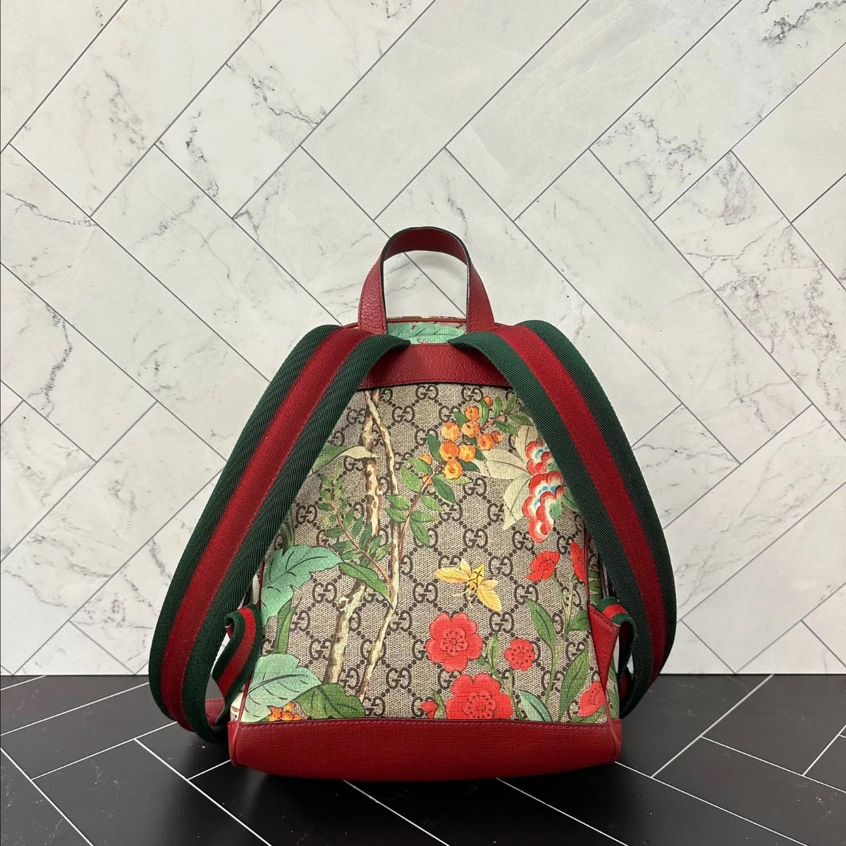 Gucci GG Blooms Supreme Coated Canvas Small Backpack