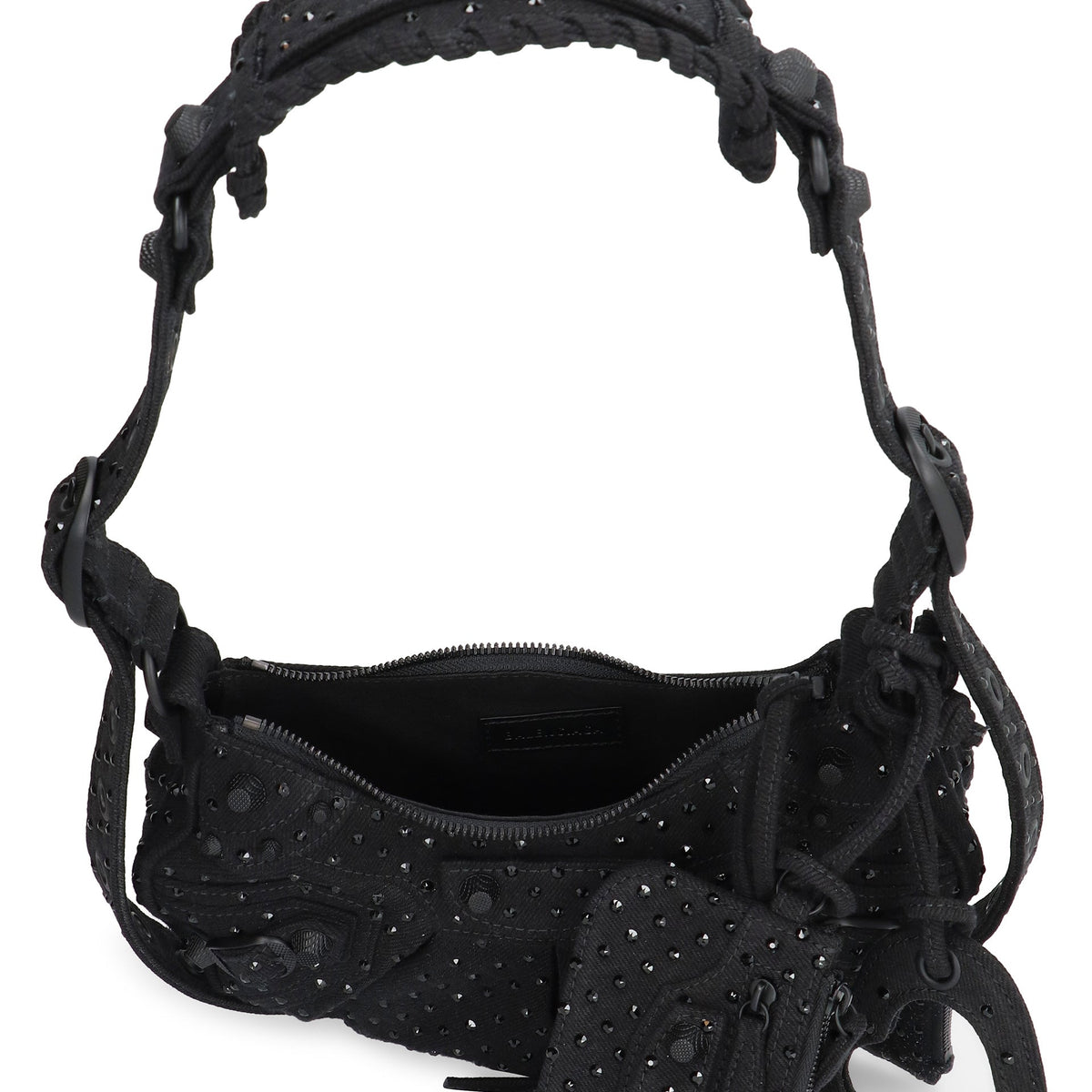 BALENCIAGA Mini Rhinestone-Studded Crossbody Handbag