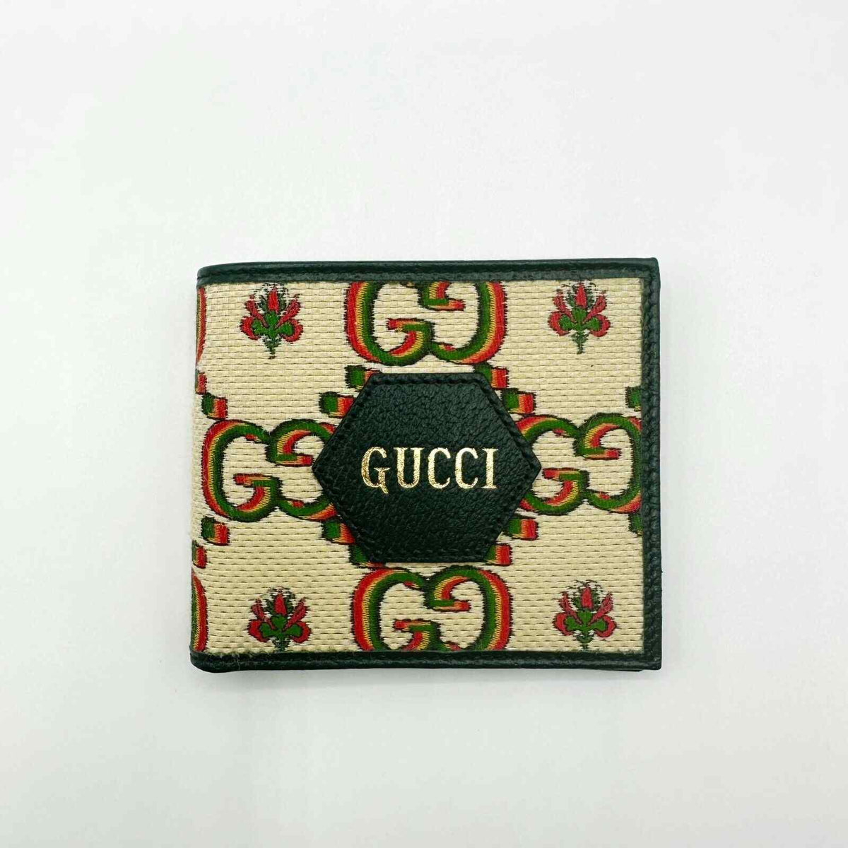 Gucci 100 Centennial Men's Beige Canvas Bifold Wallet