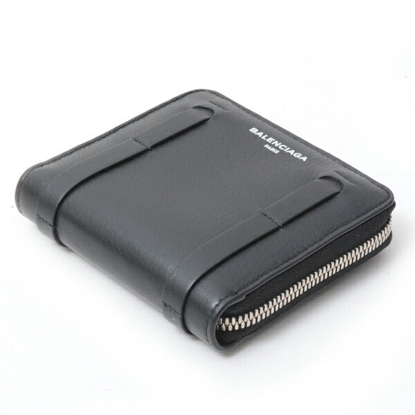balenciaga Leather Coin Case Black 489801