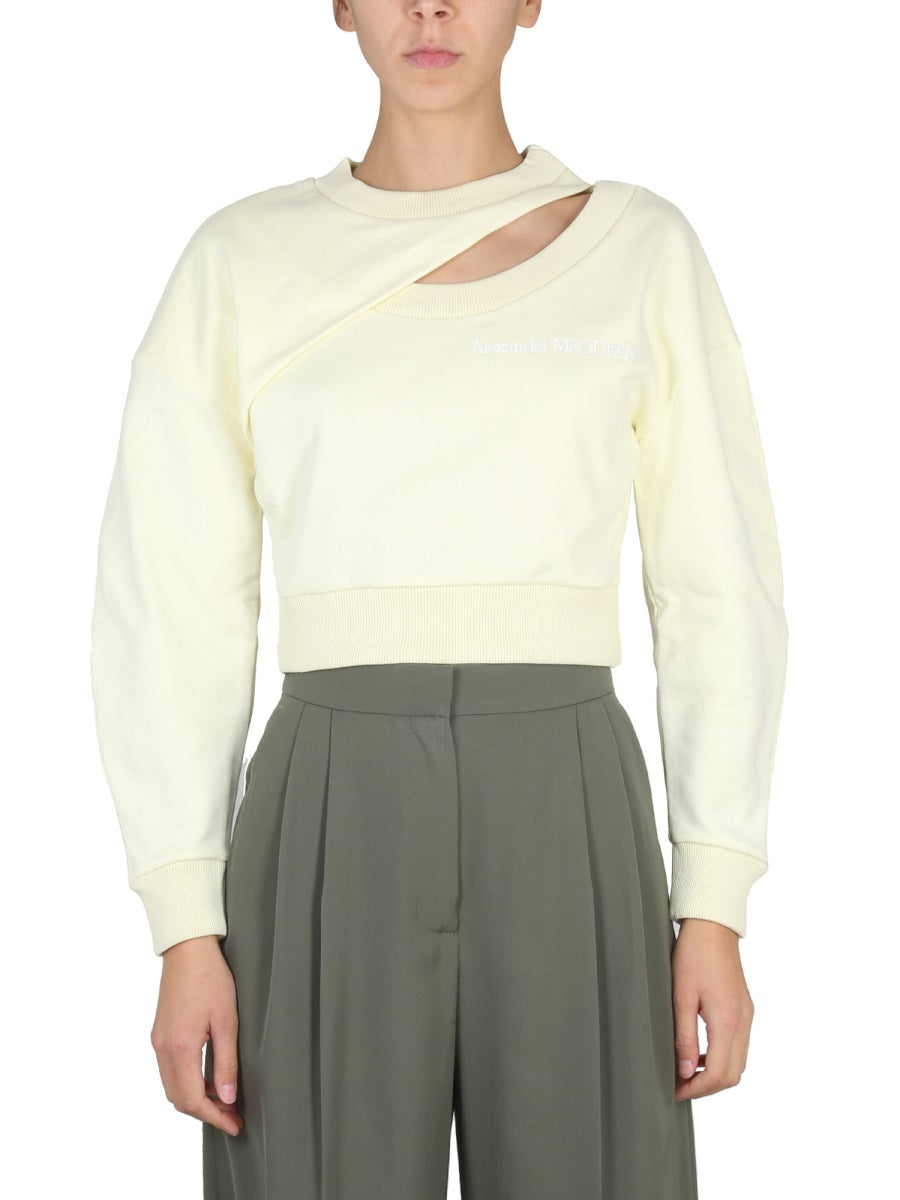 Alexander Mcqueen Women Cropped Sweatshirt
