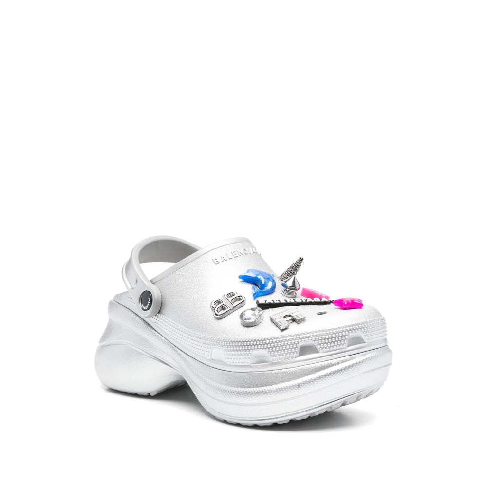 Balenciaga Silver Mules Women