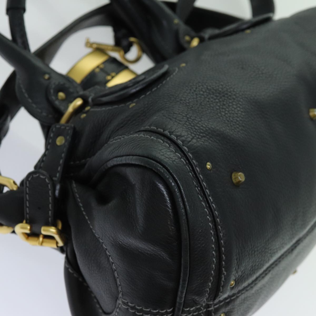 Chloe Paddington Hand Bag Leather 2way Black 70392