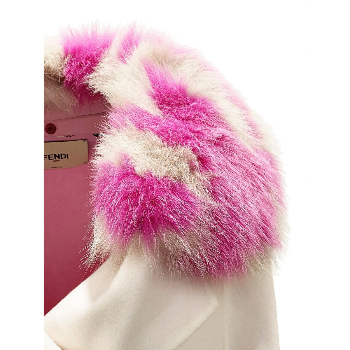 Fendi Fur Collar Cashmere Cape Jacket Women