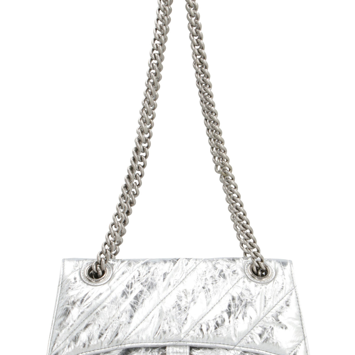 BALENCIAGA Crushed Leather Mini Handbag with Chain