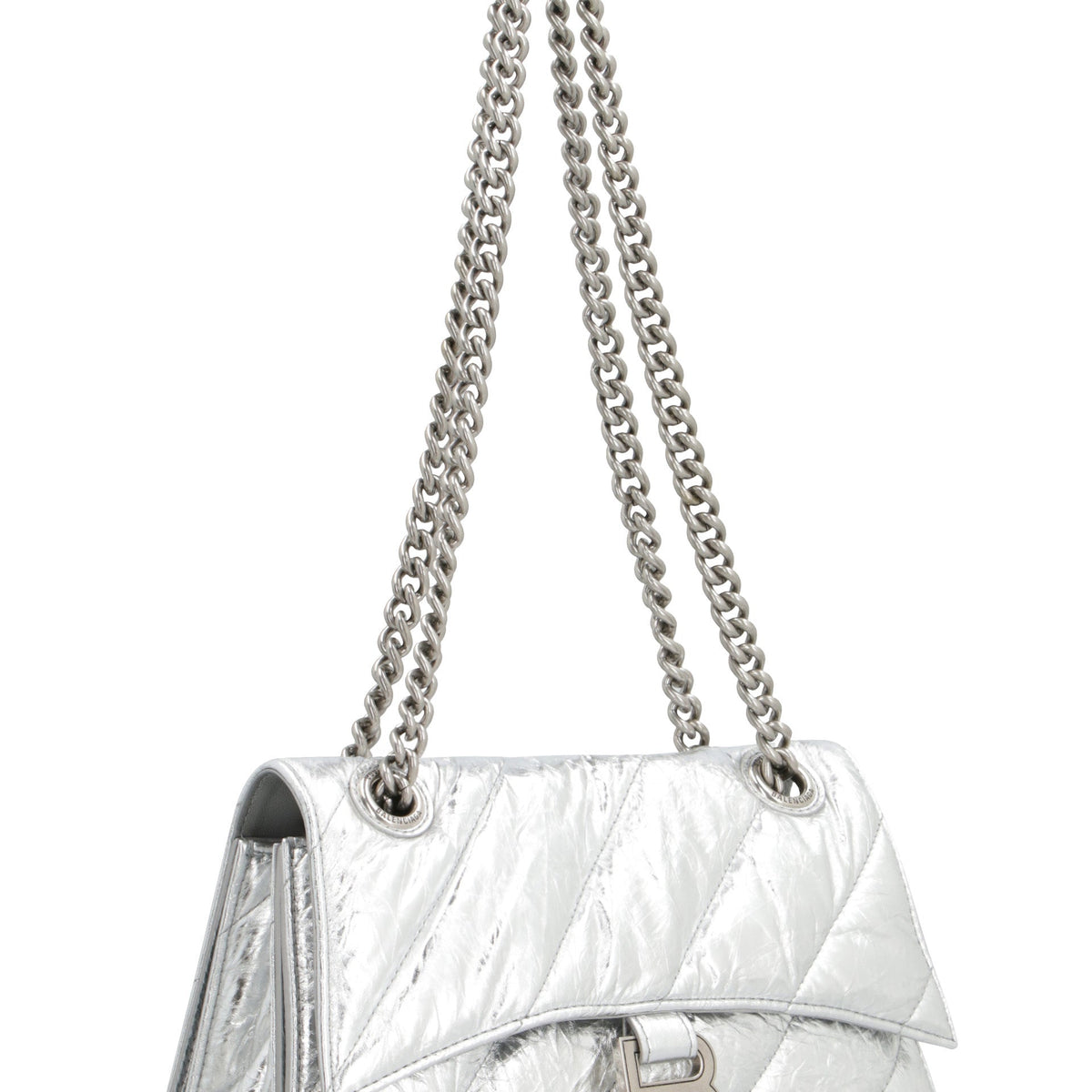 BALENCIAGA Crushed Leather Mini Handbag with Chain