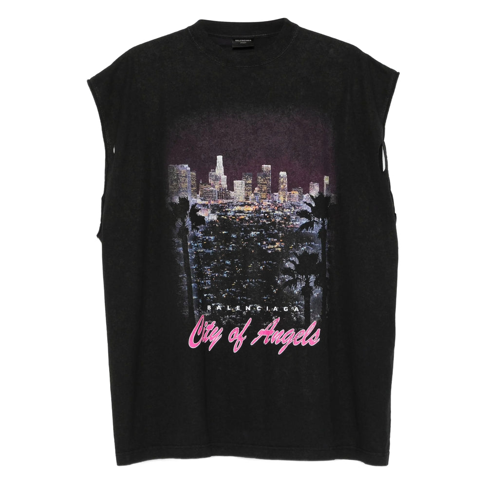 Balenciaga Black T-Shirts & Vests - Vests & Tanks Men