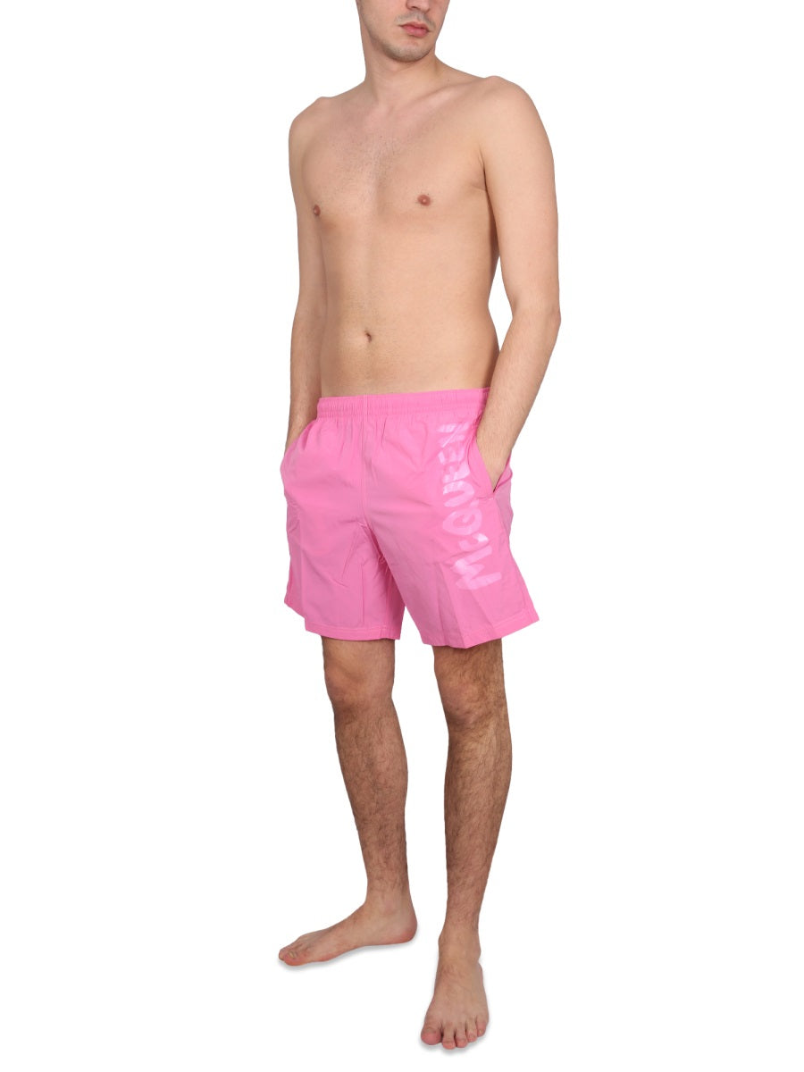 Alexander Mcqueen Men Logo Print Swimsuit