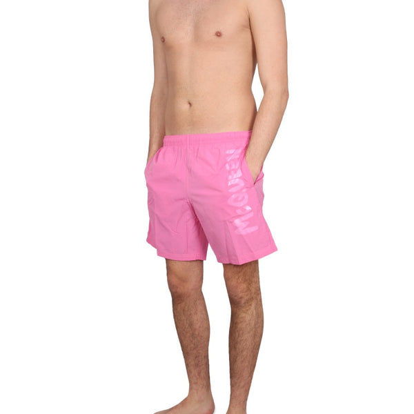 Alexander Mcqueen Men Logo Print Swimsuit