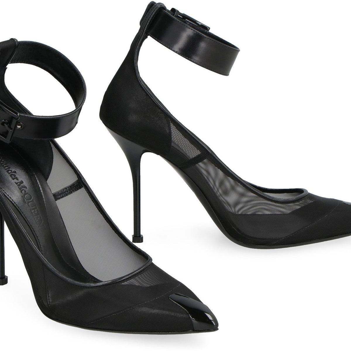 PUNK MESH POINTY-TOE PUMPS