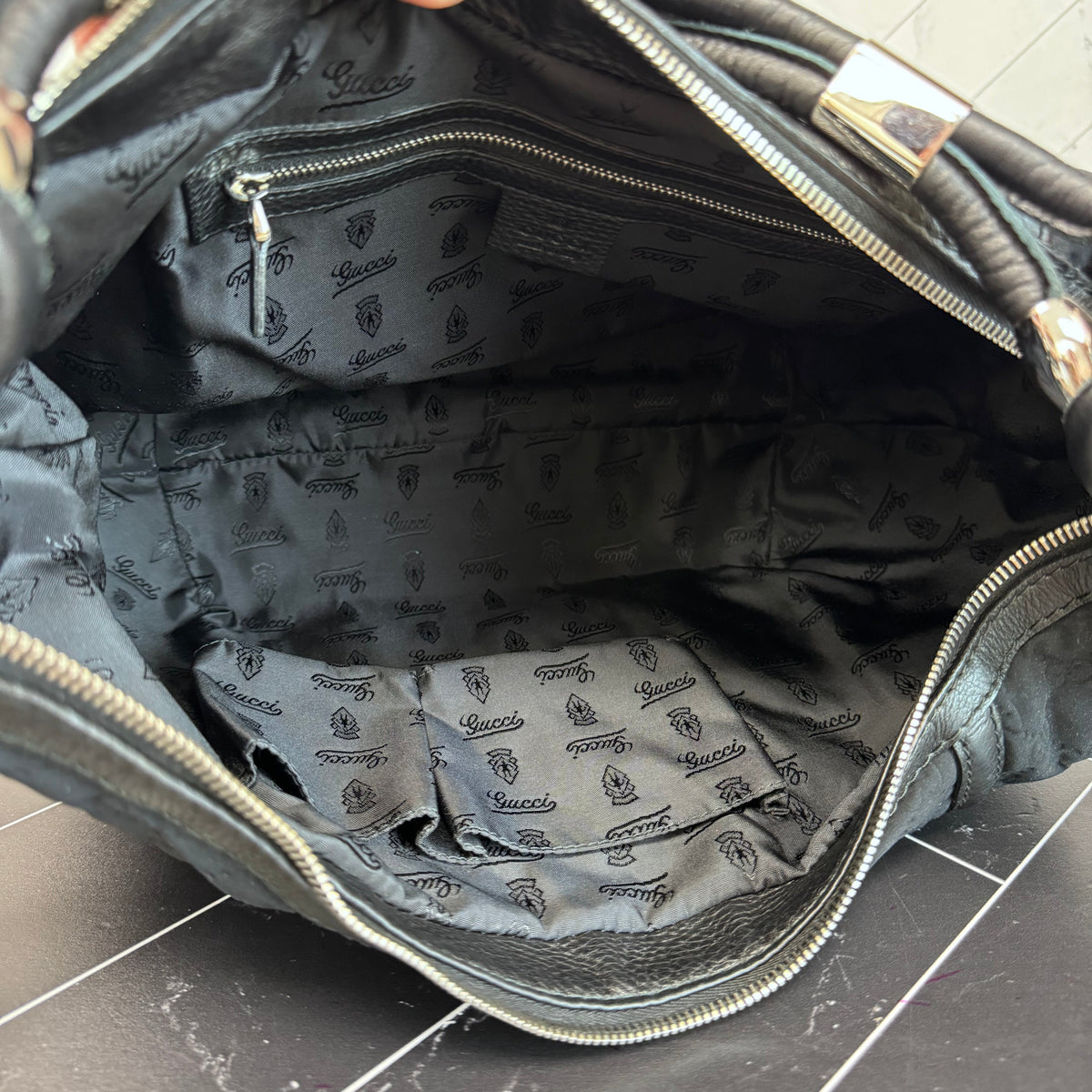 Gucci Black Neoprene GG Shoulder Bag