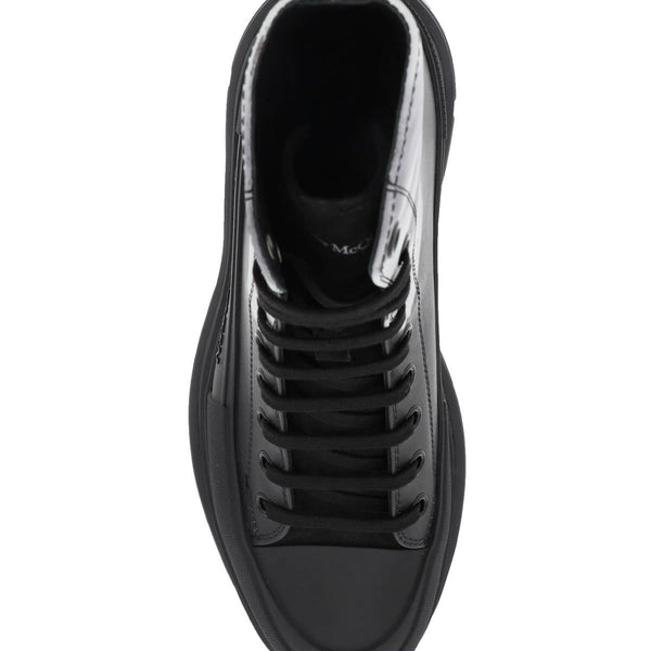 ALEXANDER MCQUEEN SOLARIZED FLOWER TREAD SLICK BOOTS