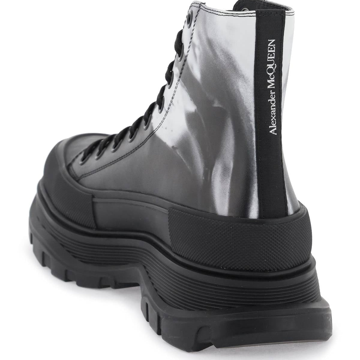 ALEXANDER MCQUEEN SOLARIZED FLOWER TREAD SLICK BOOTS