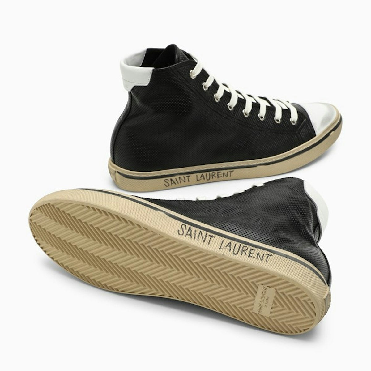 BLACK LEATHER HIGH TRAINER