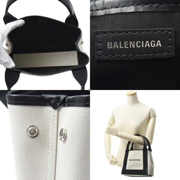 balenciaga Canvas Navy Cabas XS Handbag