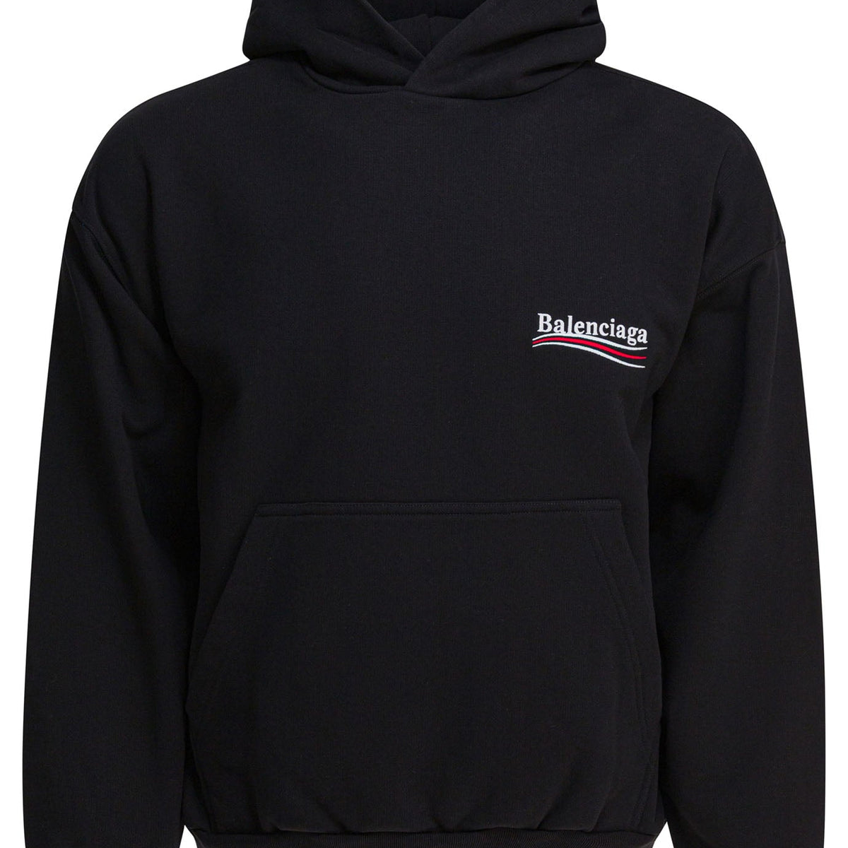 BALENCIAGA Cotton Hoodie with Ribbed Edges for Men - FW25 Collection