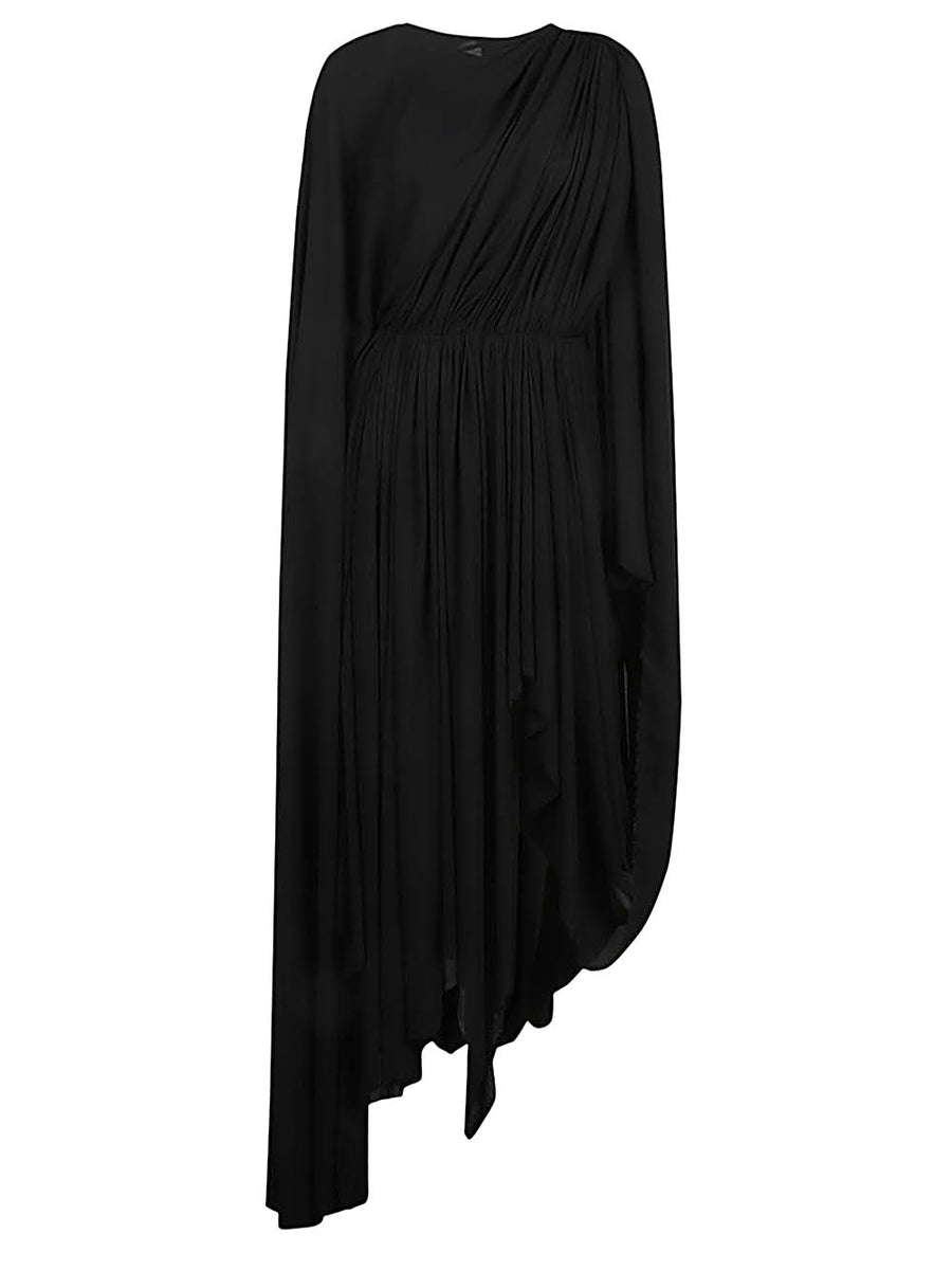BALENCIAGA Asymmetrical Mini Dress with Long Sleeves