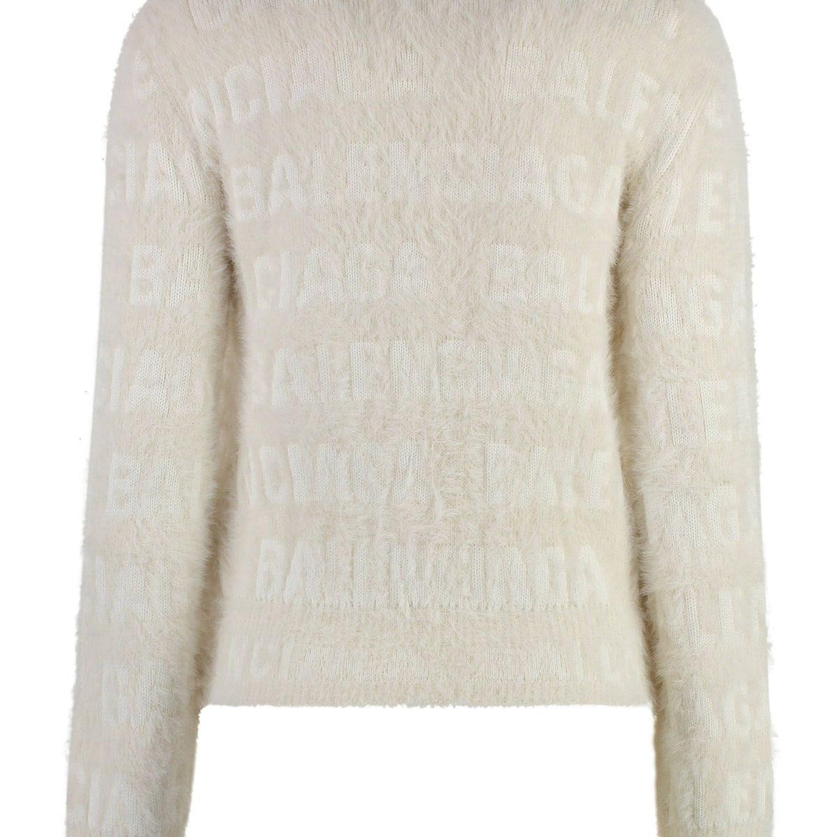 BALENCIAGA Furry Fitted Wool Blend Sweater