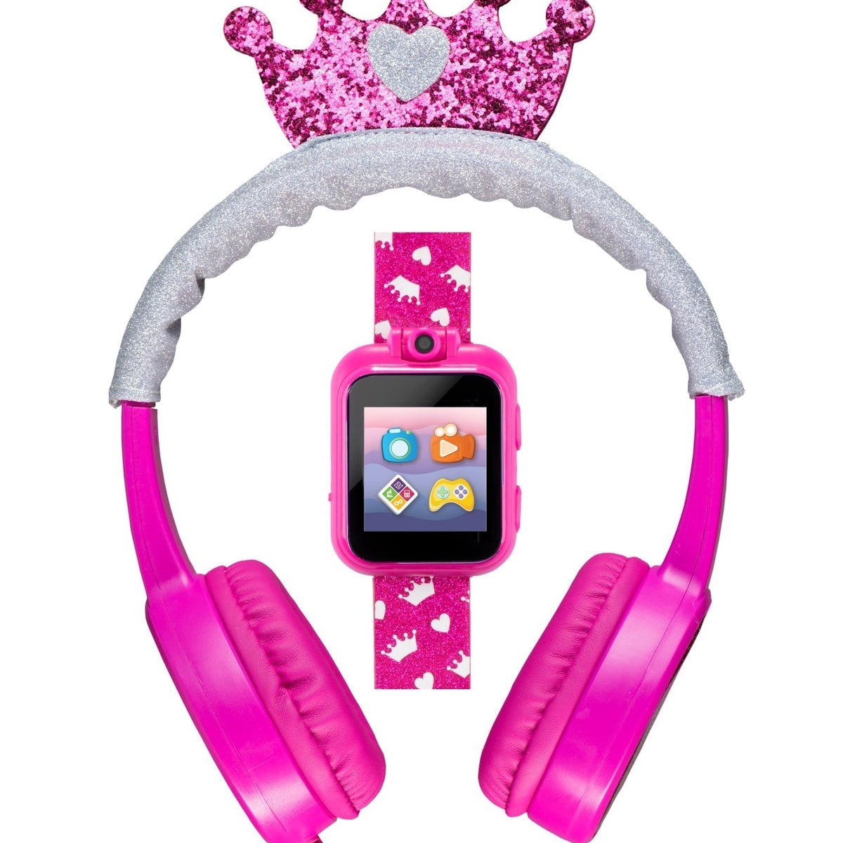PlayZoom Kids Smartwatch with Headphones: Fuchsia Multi with Crown