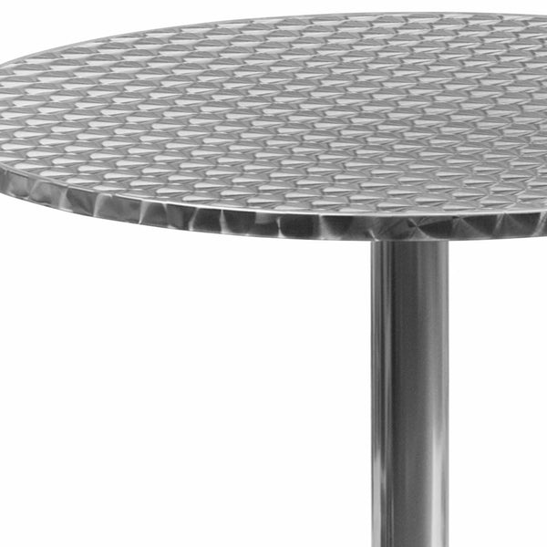 23.5" round Aluminum Indoor-Outdoor Table with Base