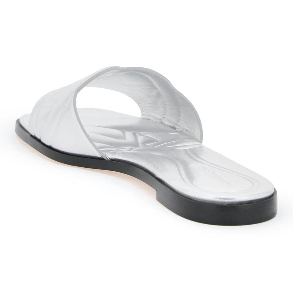 SLIDES IN PELLE LAMINATA CON LOGO SEAL IMPRESSO