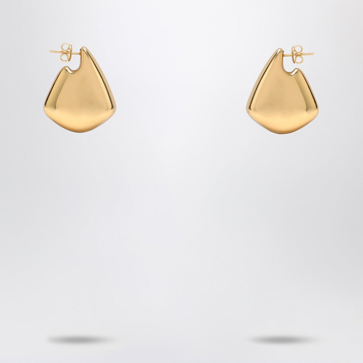 Bottega Veneta Women Small Fin Earrings In Sterling Silver With Gold Finish