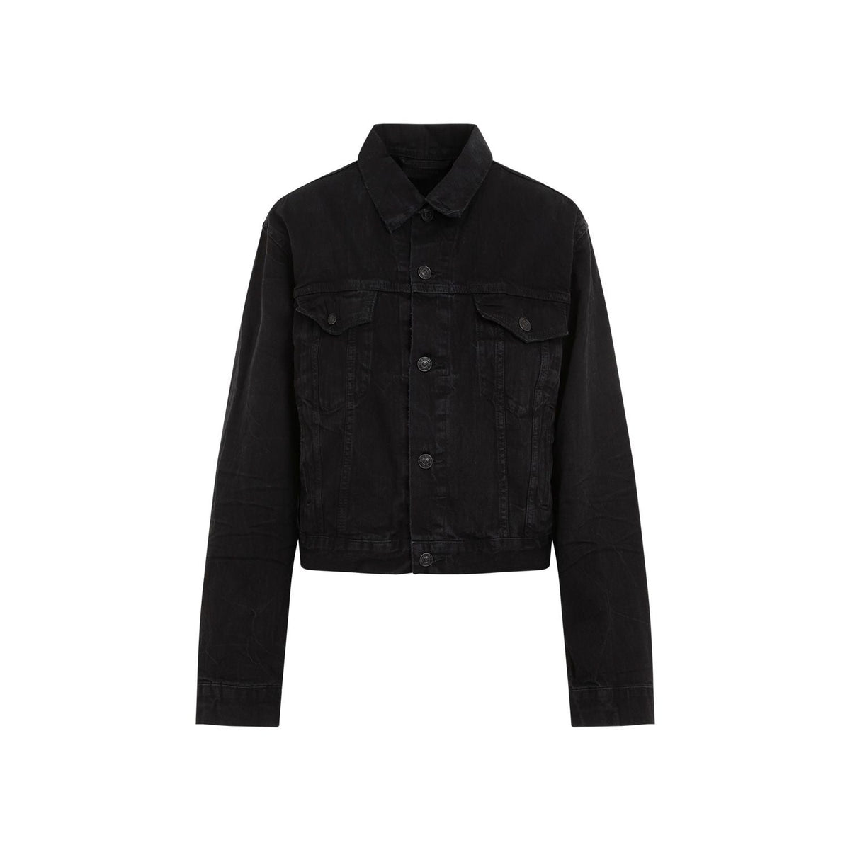 BALENCIAGA Faded Mini Denim Jacket