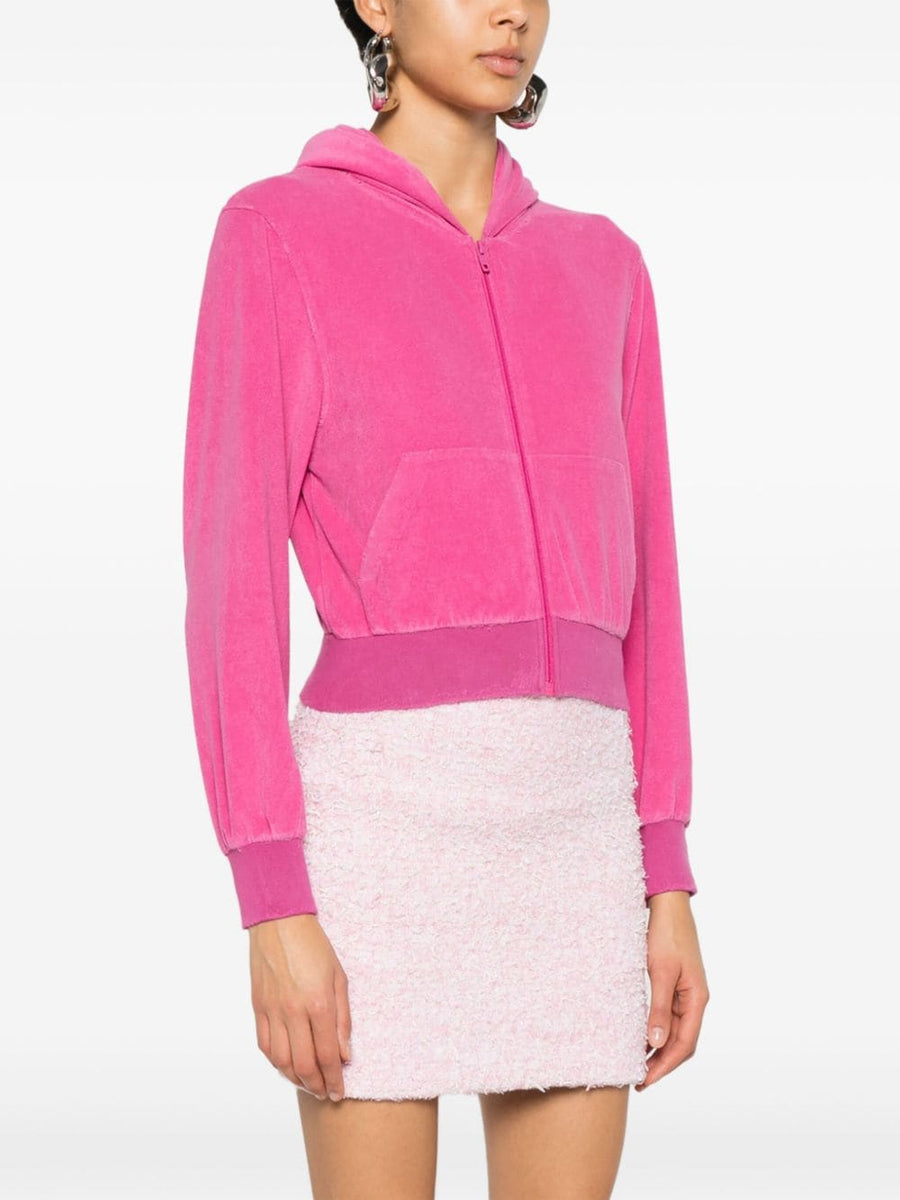 BALENCIAGA Mini Velvet Zipped Hoodie for Women