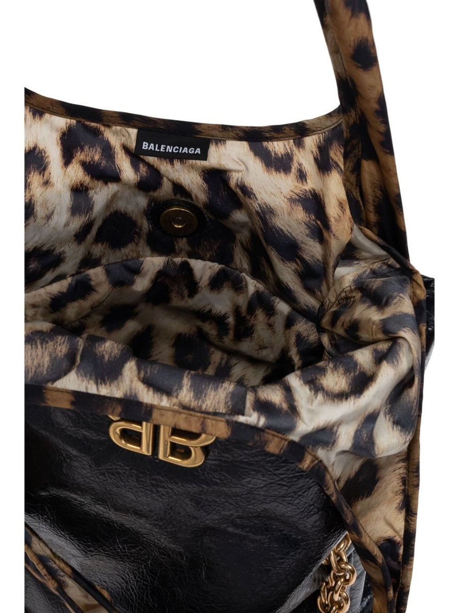 BALENCIAGA Large Cheetah Print Tote Handbag