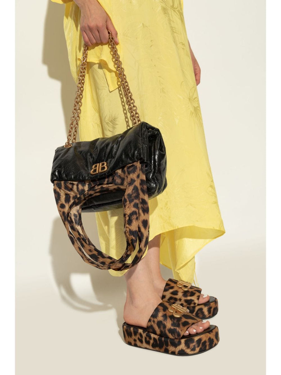 BALENCIAGA Large Cheetah Print Tote Handbag