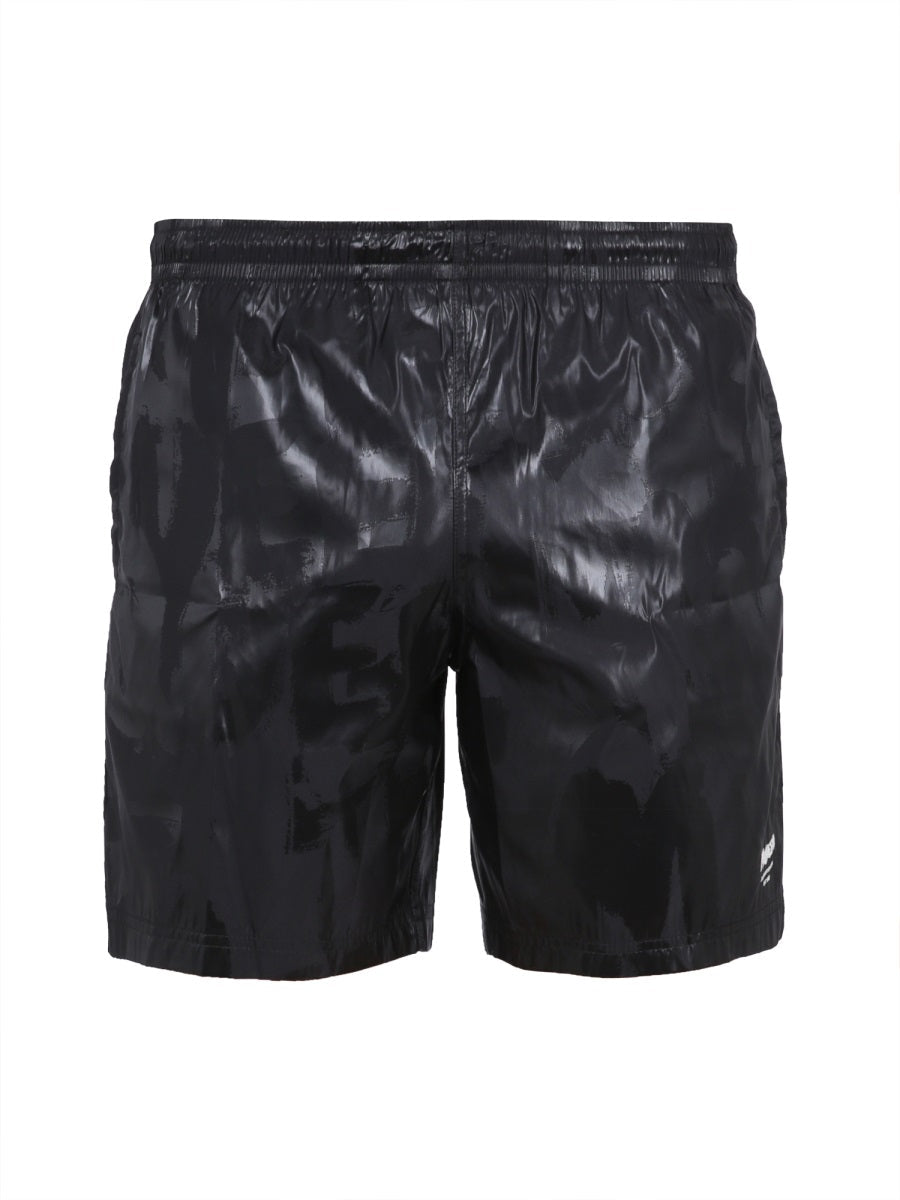 Alexander Mcqueen Men Graffiti Print Swimsuit