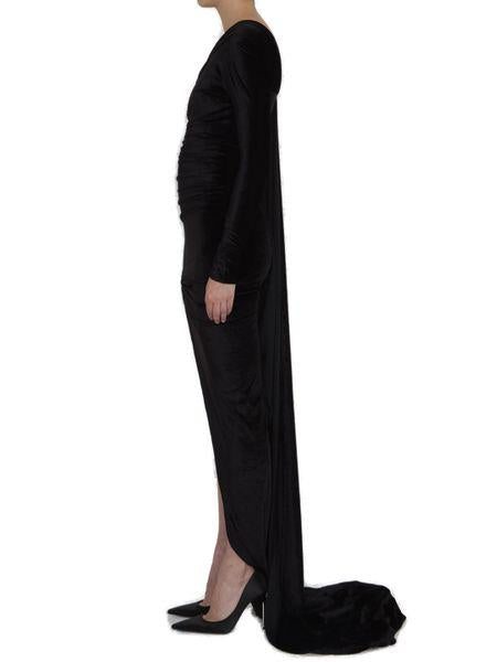BALENCIAGA Asymmetrical Velvet Maxi Gown Size 36