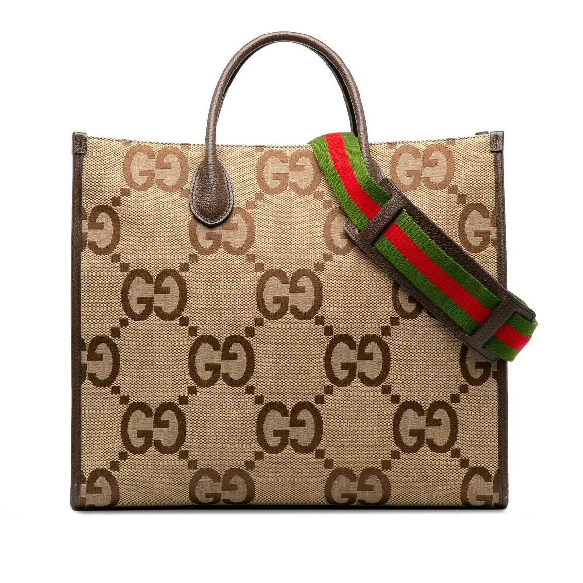 GUCCI Jumbo GG Canvas Web Convertible Tote Satchel