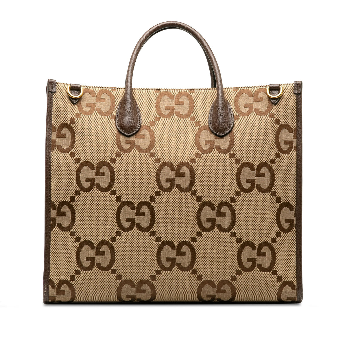 GUCCI Jumbo GG Canvas Web Convertible Tote Satchel