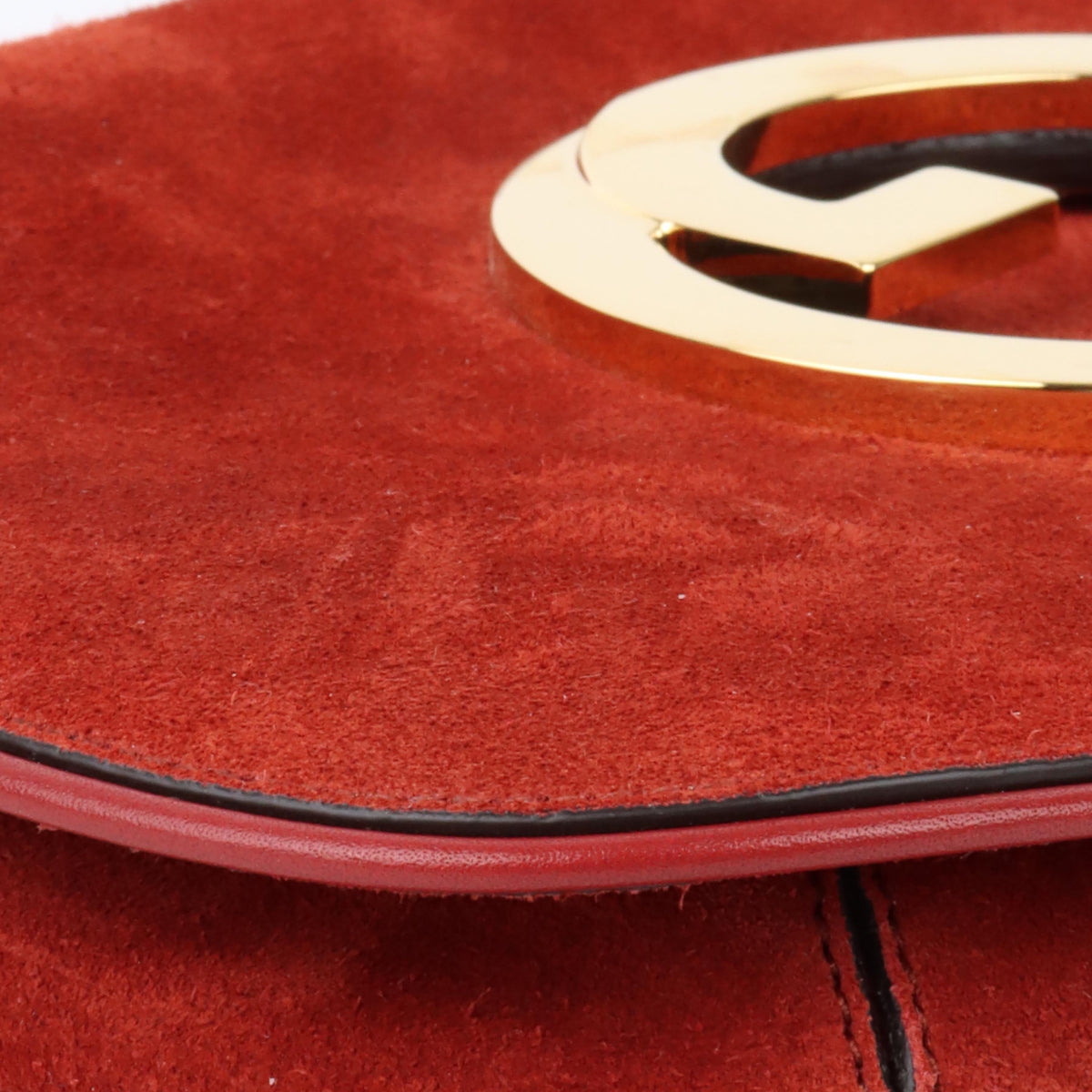 Gucci Blondie Red Suede Shoulder Bag.