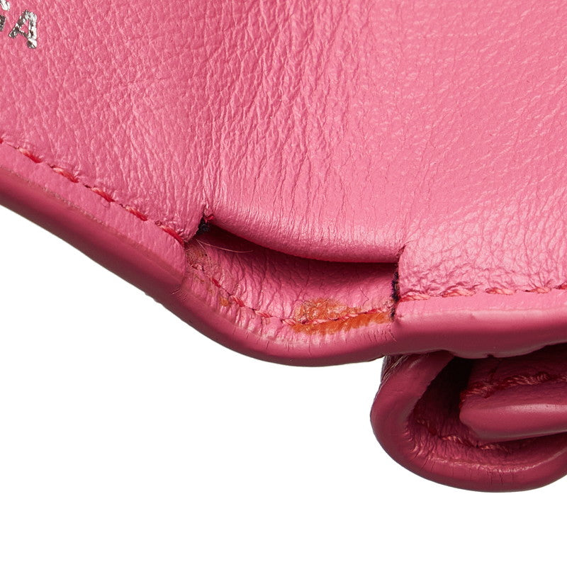 balenciaga Mini Paper Wallet Leather Pink