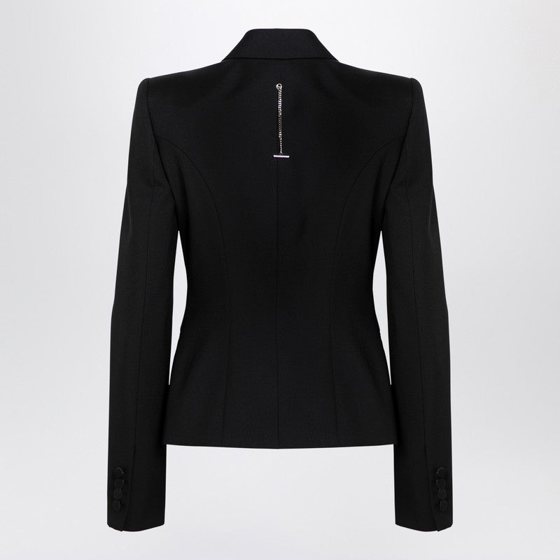 Alexander Mcqueen Black Single-Breasted Jacket In Wool Women